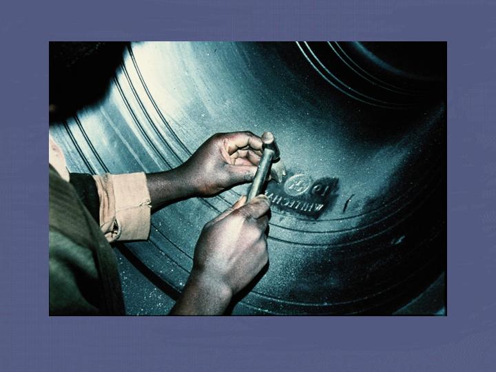 Stamping the date in the cope