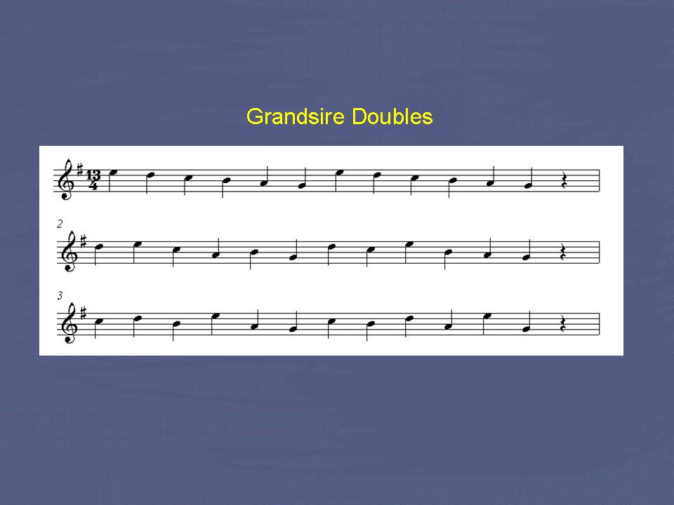 Grandsire Doubles - Stave notation